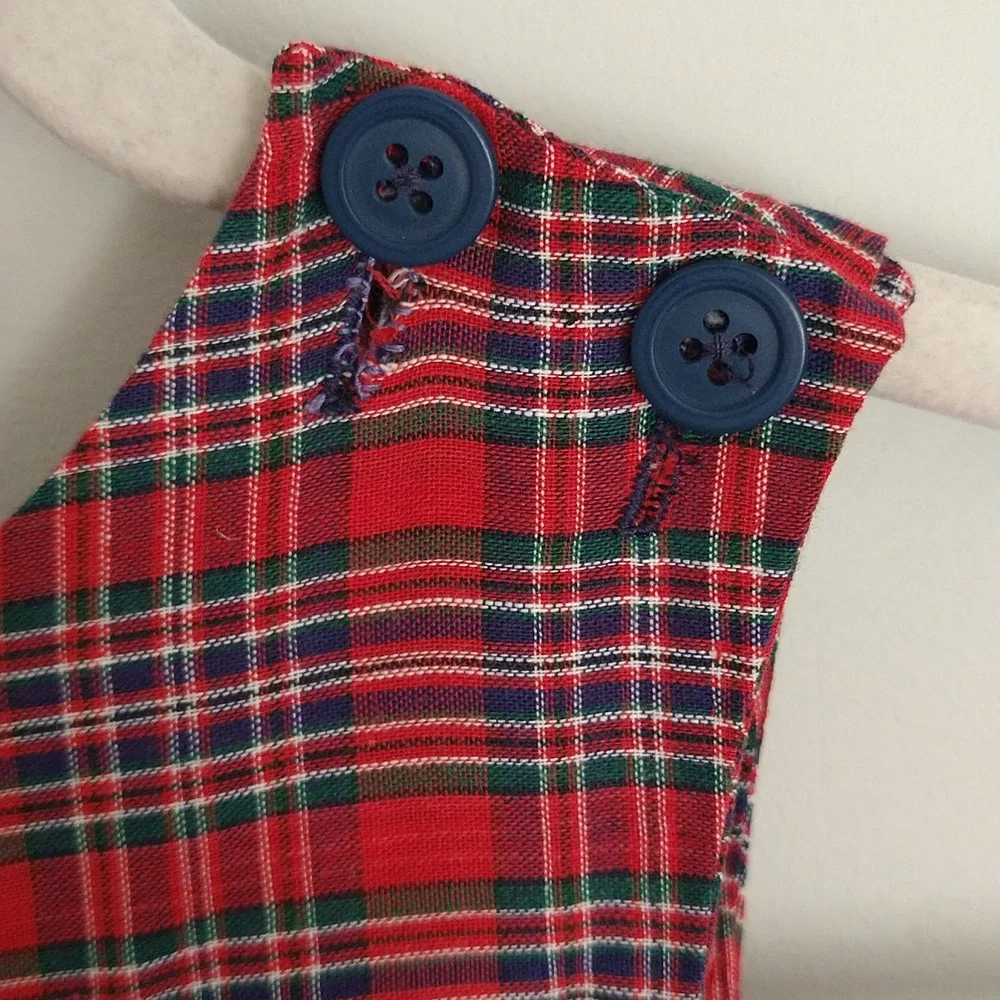 Toddler Girl Red Plaid Dress - Picture 4 of 6